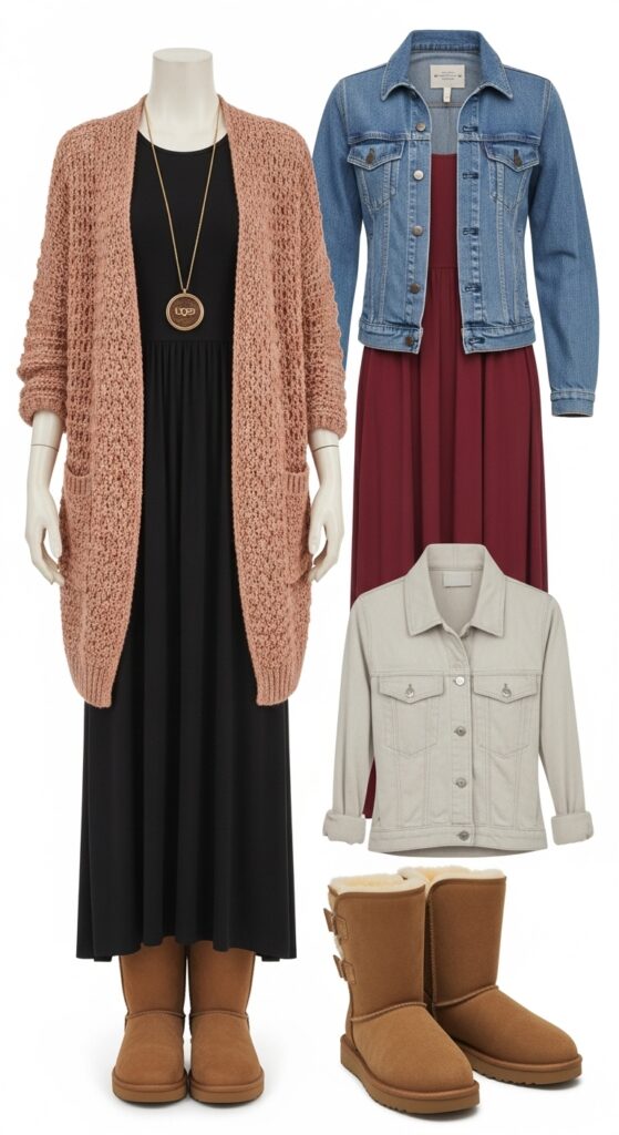Maxi Dress + UGG Boots for Fall