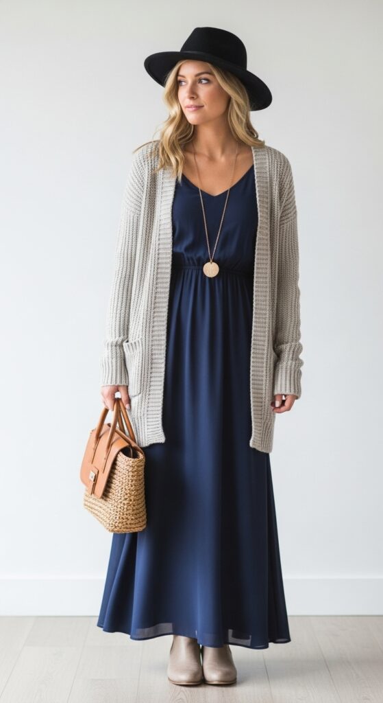 Maxi Dress and Cardigan
