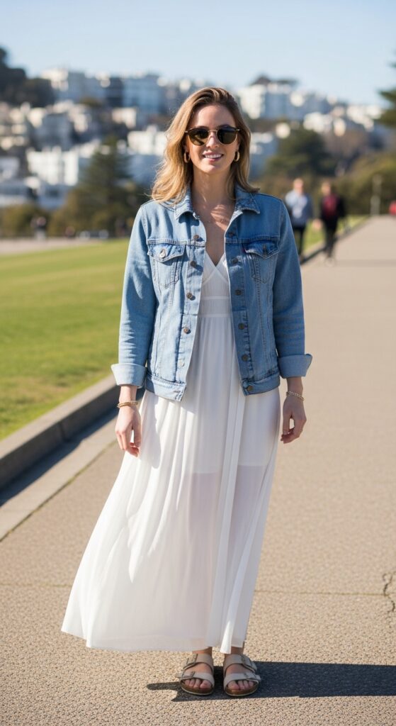 Maxi Dress and Denim Jacket