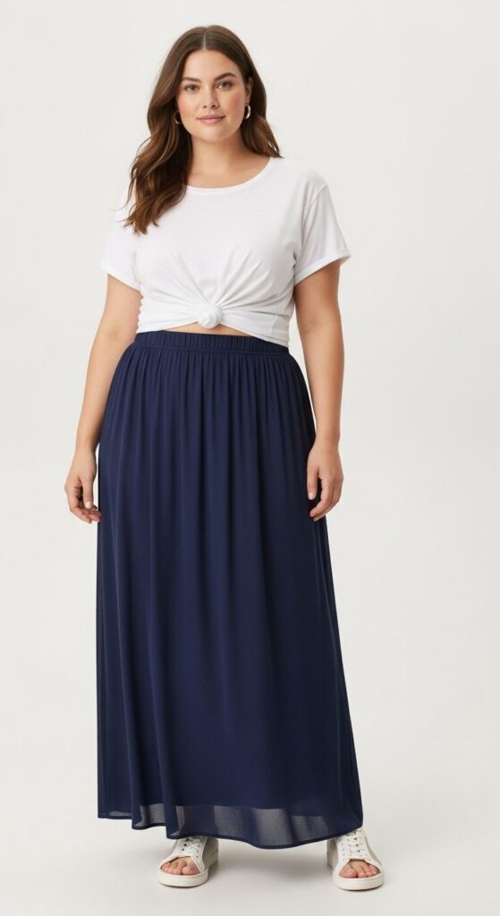 Maxi Skirt & Simple T-Shirt