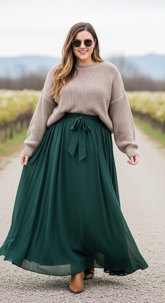 Maxi Skirt and Sweater Cozy Meets Chic