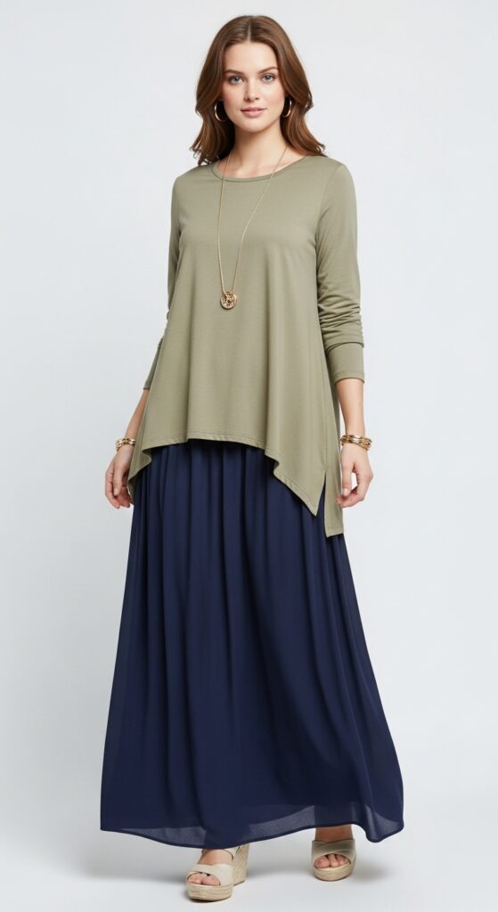 Maxi Skirt and Tunic Top