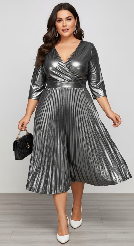 Metallic Silver Dress