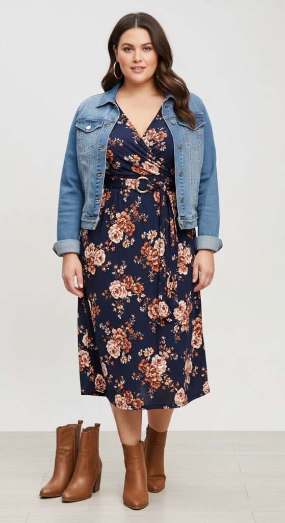 24 Plus Size Winter Business Casual Outfits: Work & Office 13 Midi Dress Magic