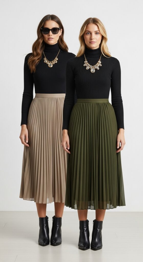 Midi Skirt and Turtleneck