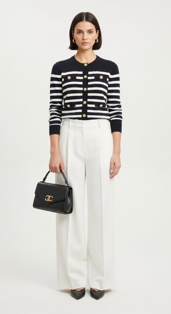23 Spring Outfits for 2025 That Will Refresh Your Wardrobe 10 Nautical-Inspired Stripes and Gold Buttons