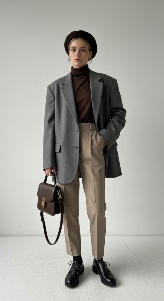 Over-Sized Blazer and Monochromatic Outfit