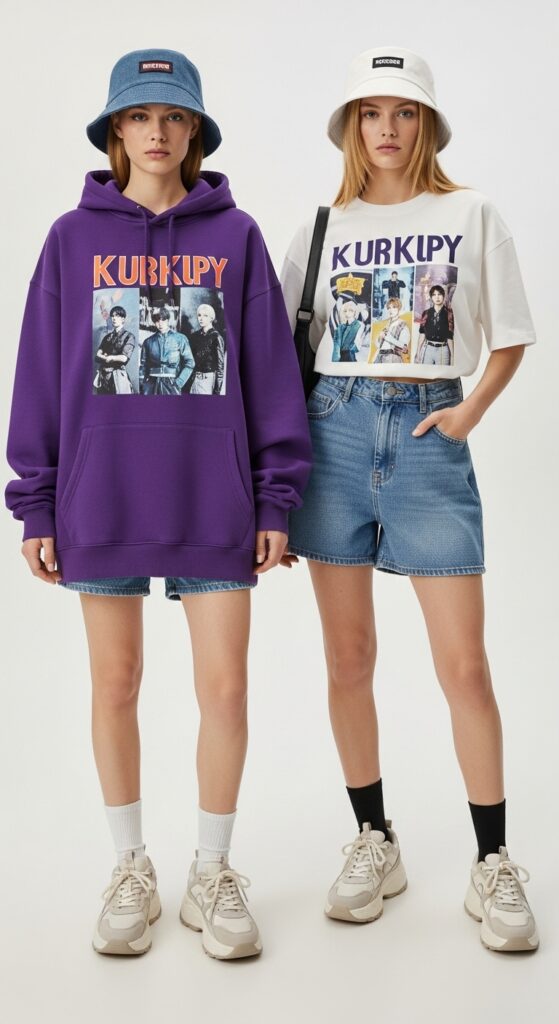 Oversized Hoodie and High-Waisted Shorts