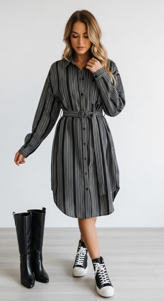 15 Sexy & Cute Concert Outfits That’ll Make You Stand Out 10 Oversized Shirt Dress and Belt