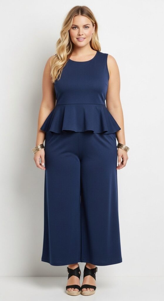 11 Stunning Plus Size Spring Break Outfits to Turn Heads 13 Peplum Top & Wide-Legged Pants
