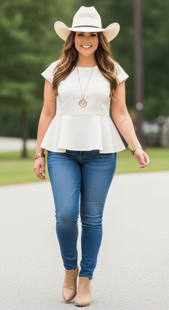 Peplum Top and Skinny Jeans