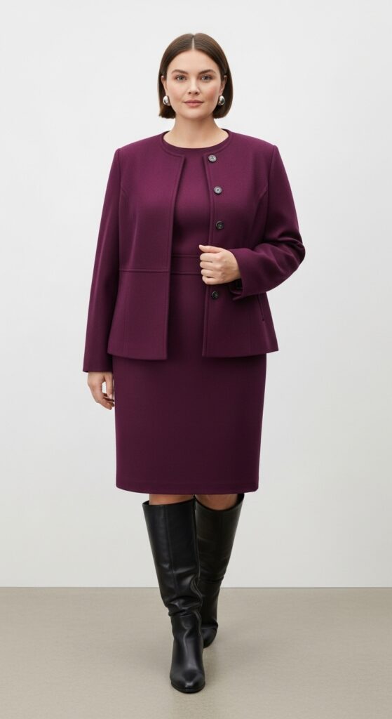 Plum Wool Dress and Jacket for Performance Reviews