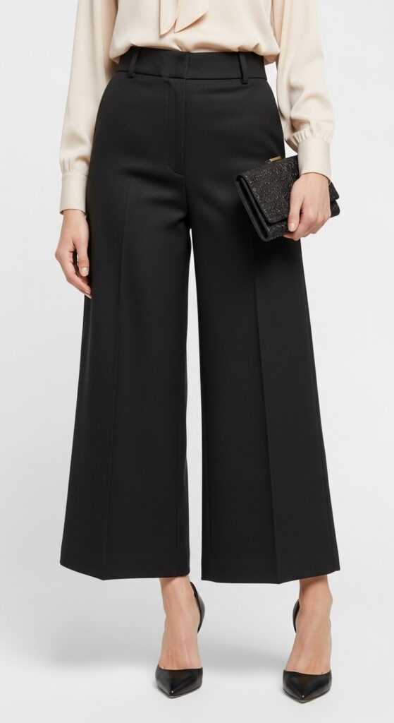 12 Perfect Footwear Styles to Pair with Wide-Leg Pants 3 Pointed-Toe Heels with Tailored Wide-Leg Pants