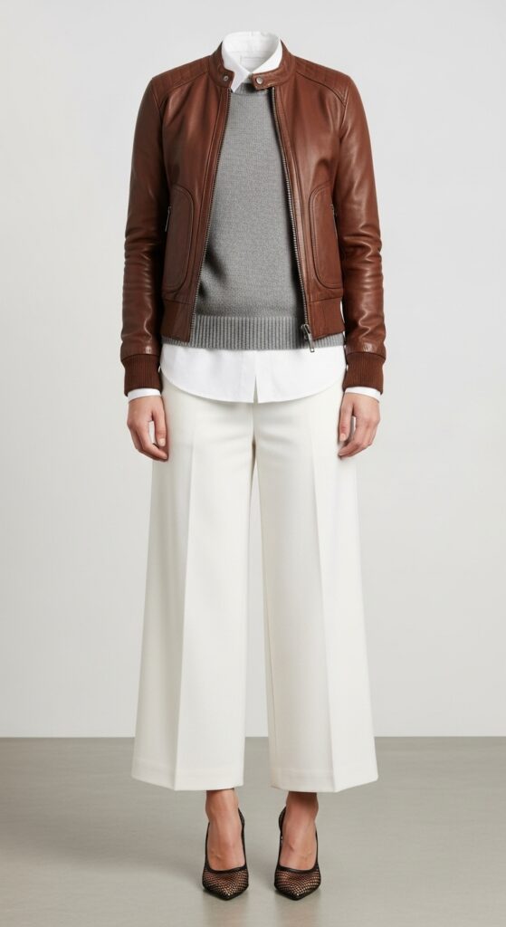 17 Stylish Leather Jacket Outfits That Will Turn Heads 14 Polished and Professional