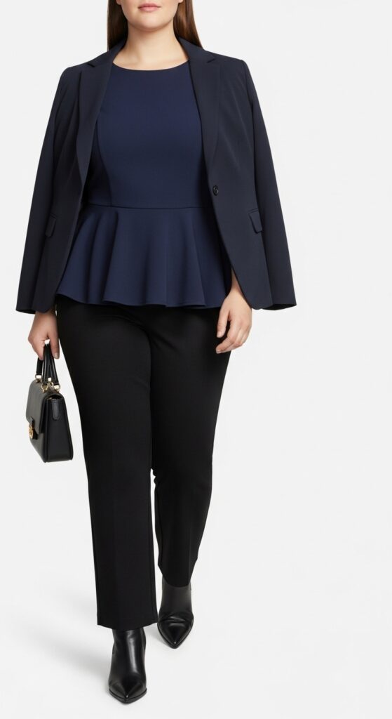 24 Plus Size Winter Business Casual Outfits: Work & Office 26 Professional Peplum