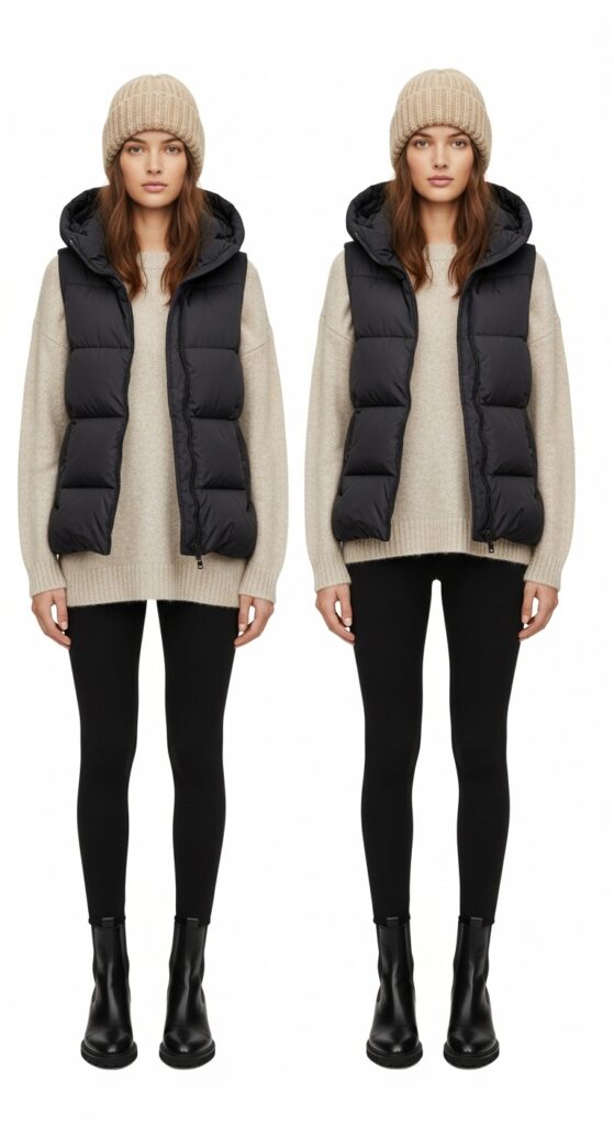 Puffer Vest and Leggings
