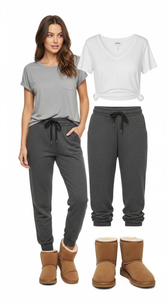 Relaxed and Stylish UGG Boots + Jogger Pants