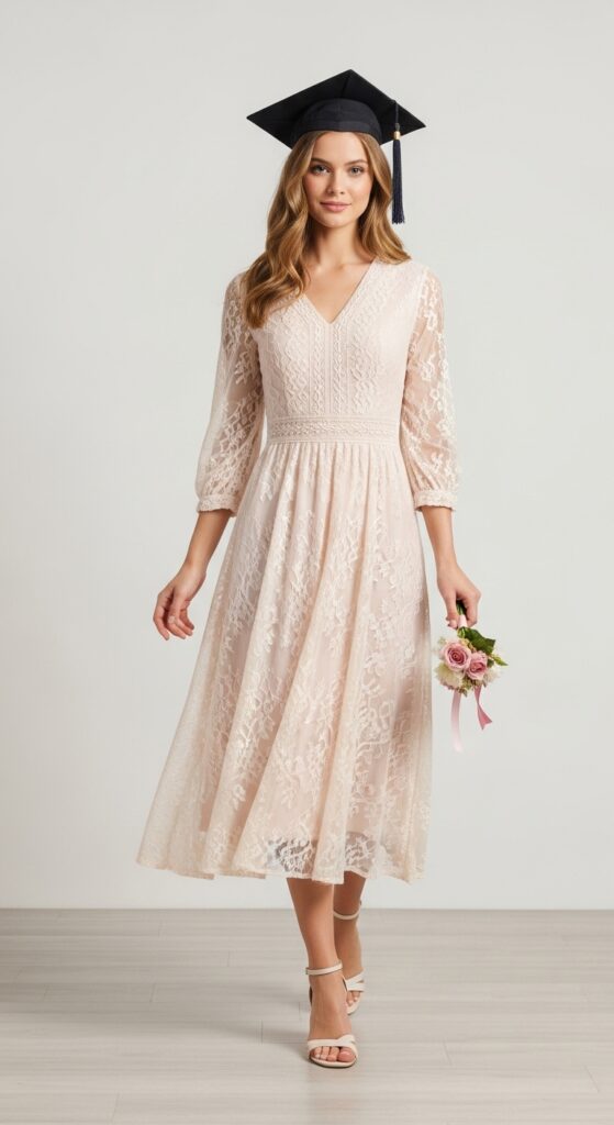 14 Graduation Outfit Ideas to Make Your Day Extra Special 14 Romantic Midi Dress for a Soft, Elegant Look