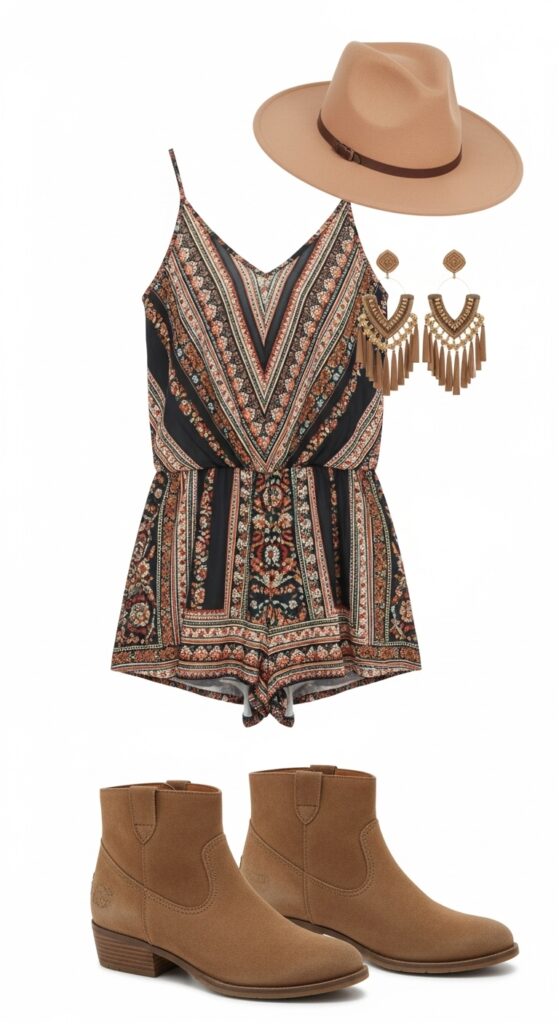 Romper and Suede Boots