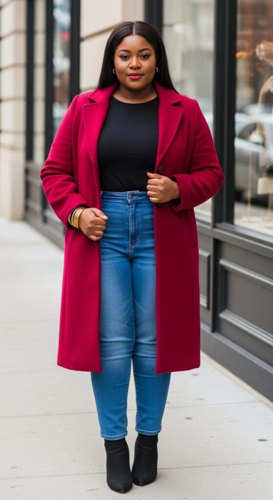 Ruby Coat and Jeans for Weekend Outings