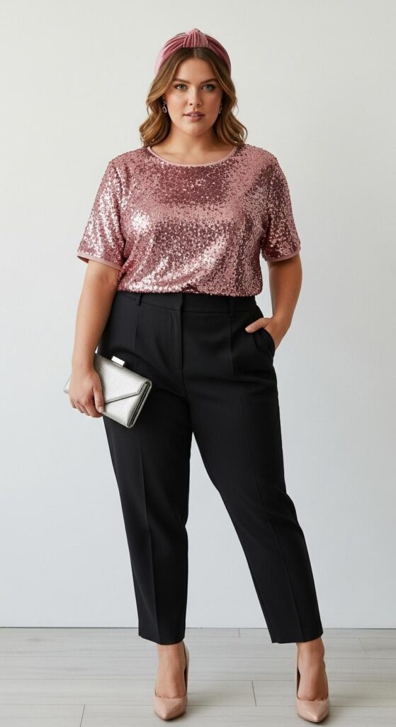 Sequin Top and Trousers for Party Sparkle