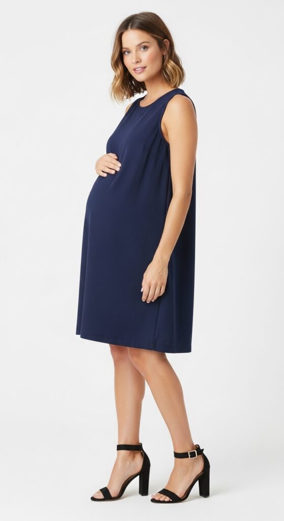 Shift Dress and Heeled Sandals