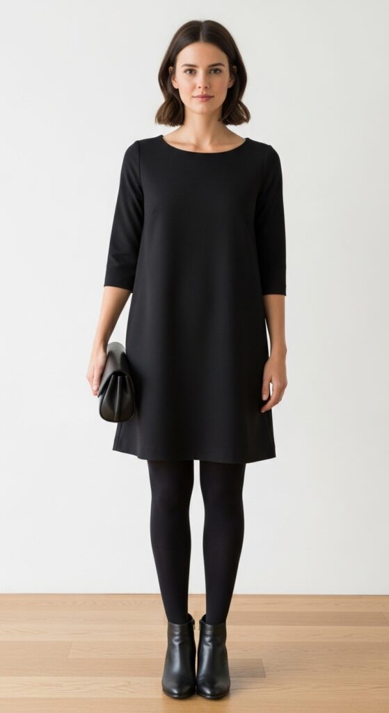 Shift Dress and Tights