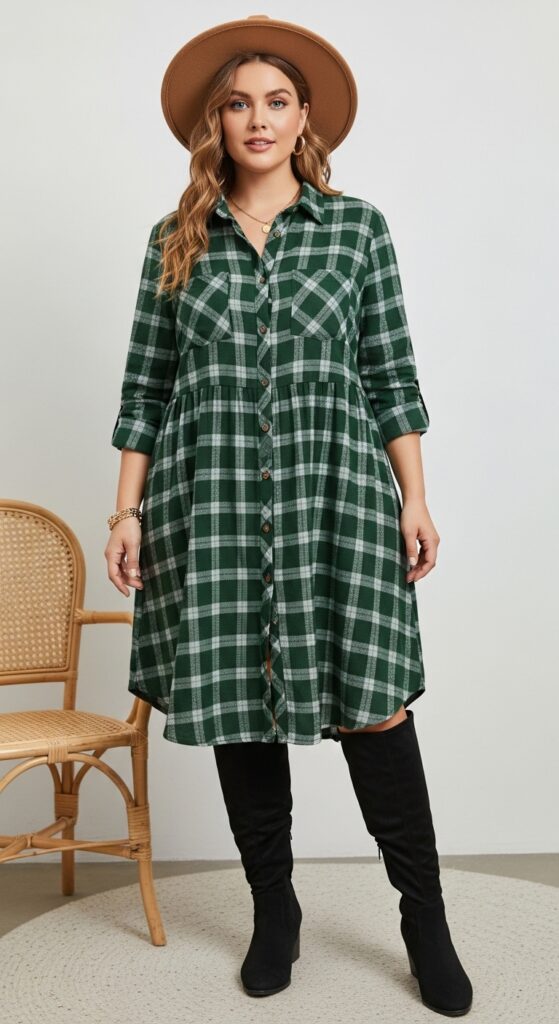 12 Chic Plus-Size St. Patrick’s Day Outfits You’ll Love 13 Shirtdress in Green Plaid Classic and Cool