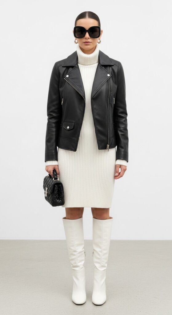 17 Stylish Leather Jacket Outfits That Will Turn Heads 16 Sleek and Sophisticated