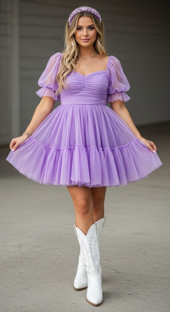 Speak Now Era Purple Tulle Mini Dress