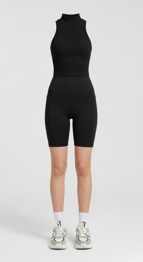 20 Stylish Biker Shorts Outfits That'll Make You Feel Effortlessly Chic 7 Sporty Tank Top and Sneakers