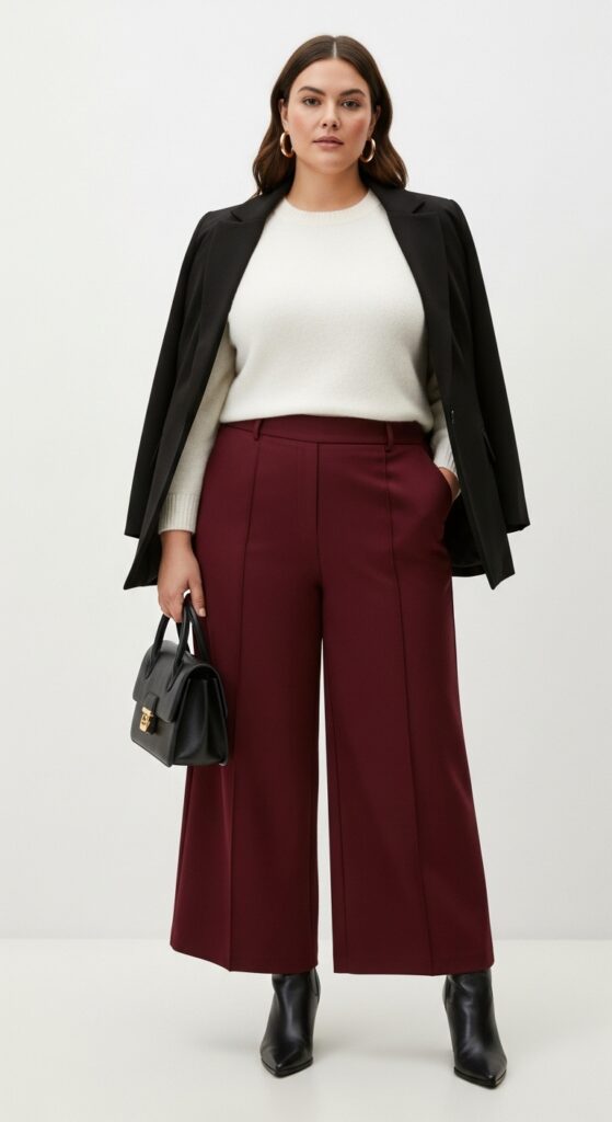 24 Plus Size Winter Business Casual Outfits: Work & Office 21 Statement Pants Power