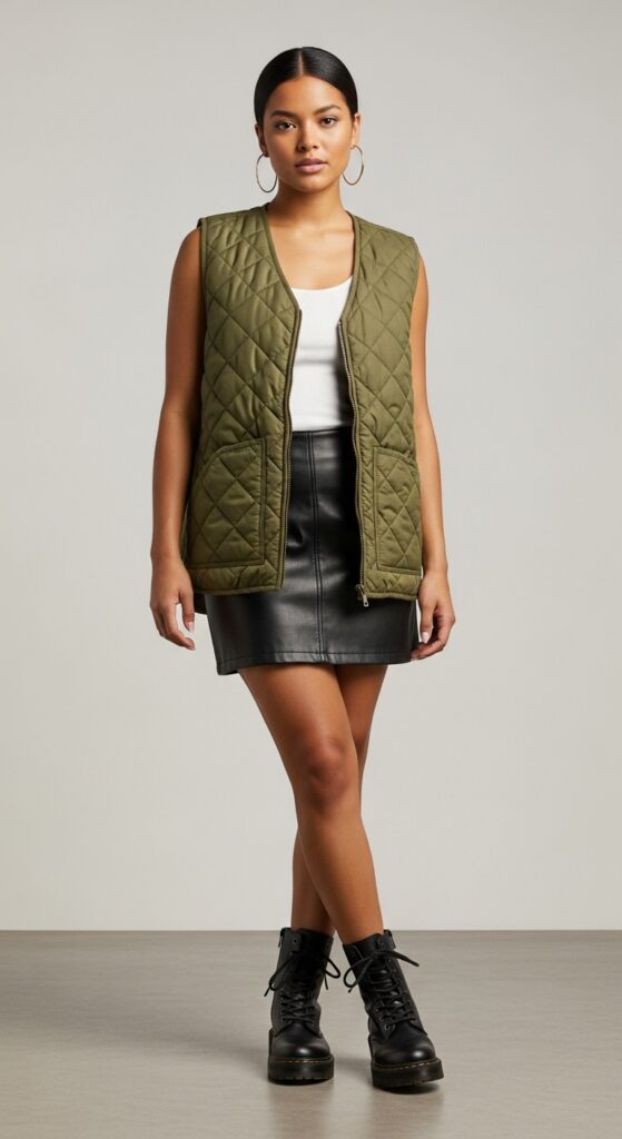 Street Chic Fisherman Vest & Mini Skirt