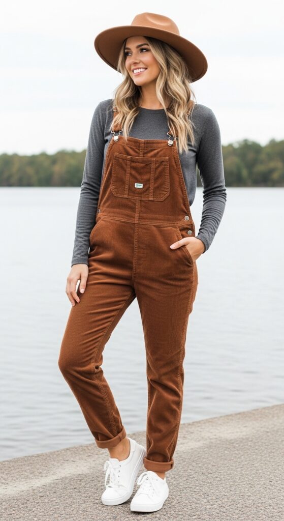 Swamp Adventure Corduroy Overalls & Sneakers