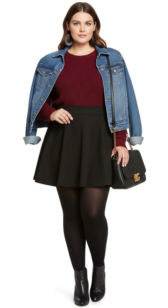 24 Plus Size Casual Winter Fashion Outfits That Celebrate Your Curves 25 Sweater & Skater Skirt
