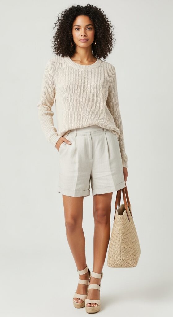 Sweater Tank and Linen Shorts