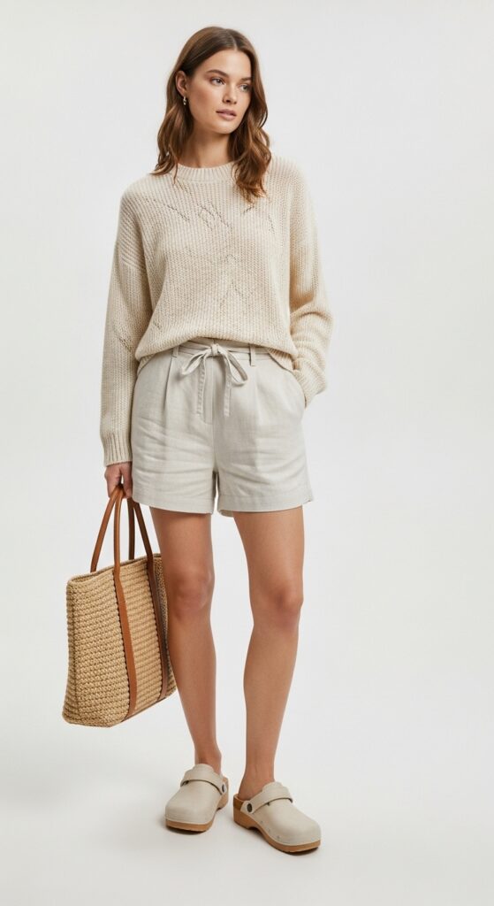 Sweater Tank and Linen Shorts