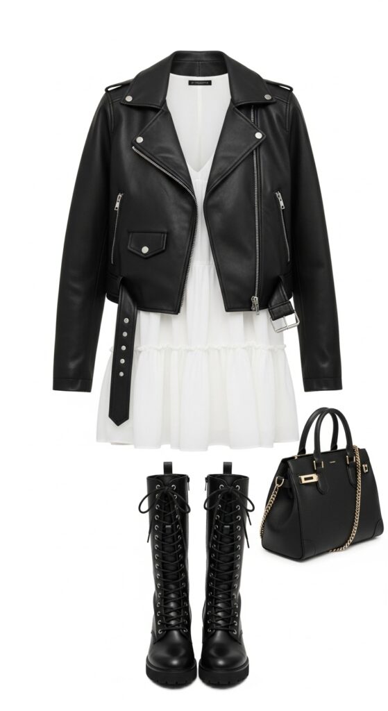 17 Stylish Leather Jacket Outfits That Will Turn Heads 17 Sweet and Edgy