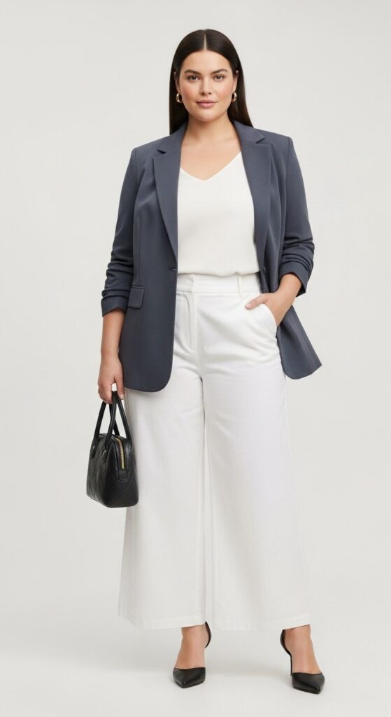 Tailored Blazer & Wide-Legged Pants