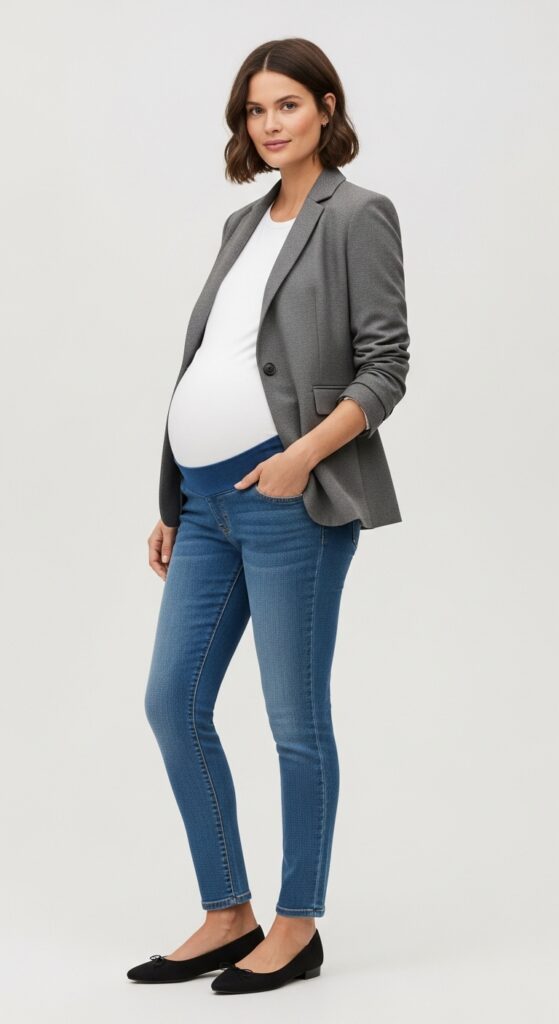 Tailored Blazer and Maternity Jeans