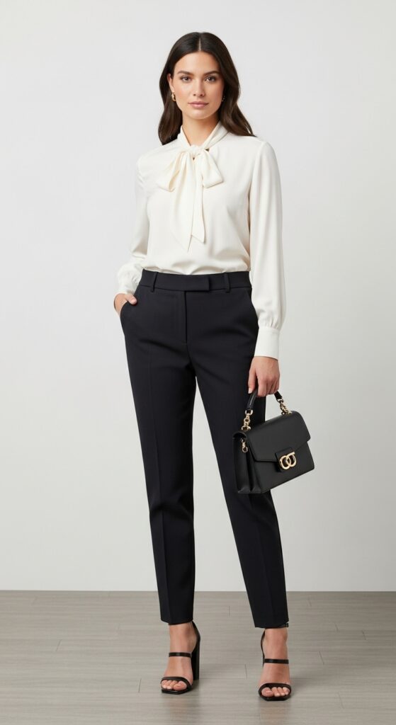 What to Wear in Las Vegas: 20 Perfect Outfit Ideas for Every Event and Occasion 7 Tailored Pants and Silk Top for Day-to-Night