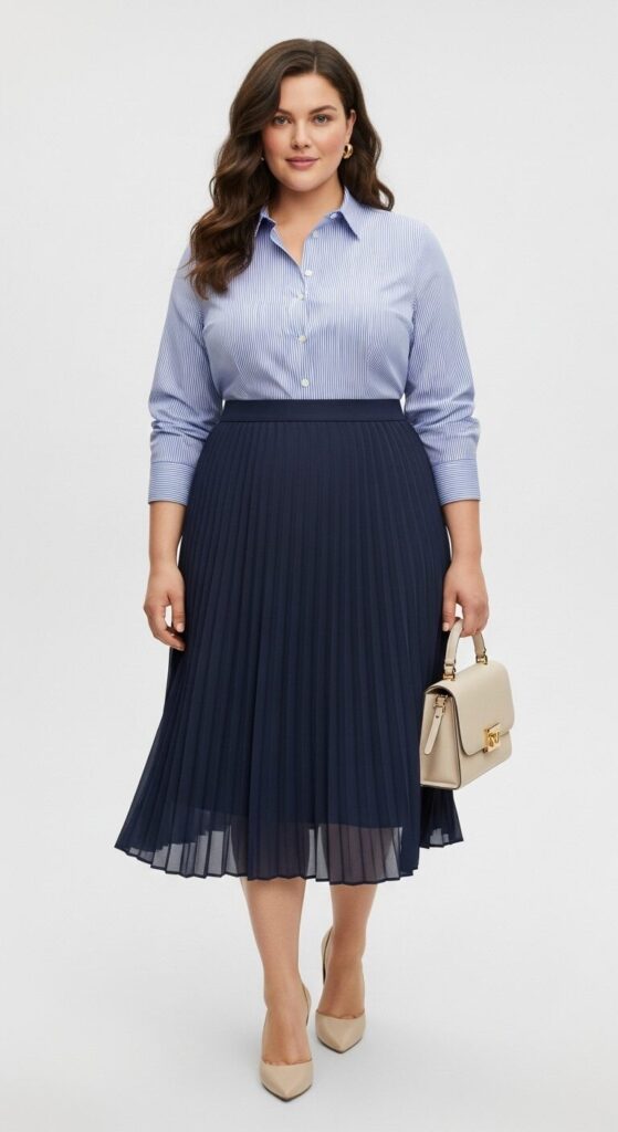 Tailored Shirt & Pleated Skirt
