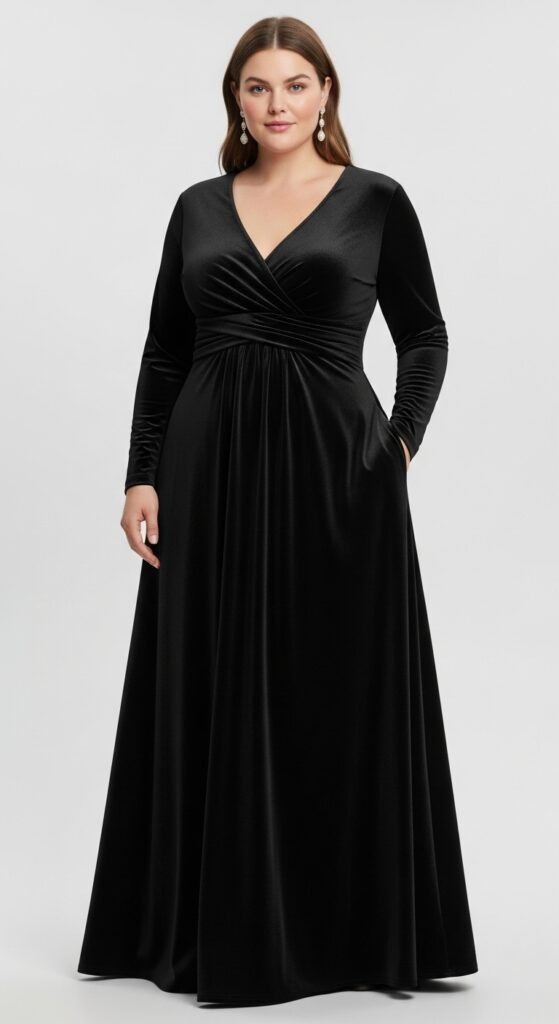 The Classic Black Velvet Gown