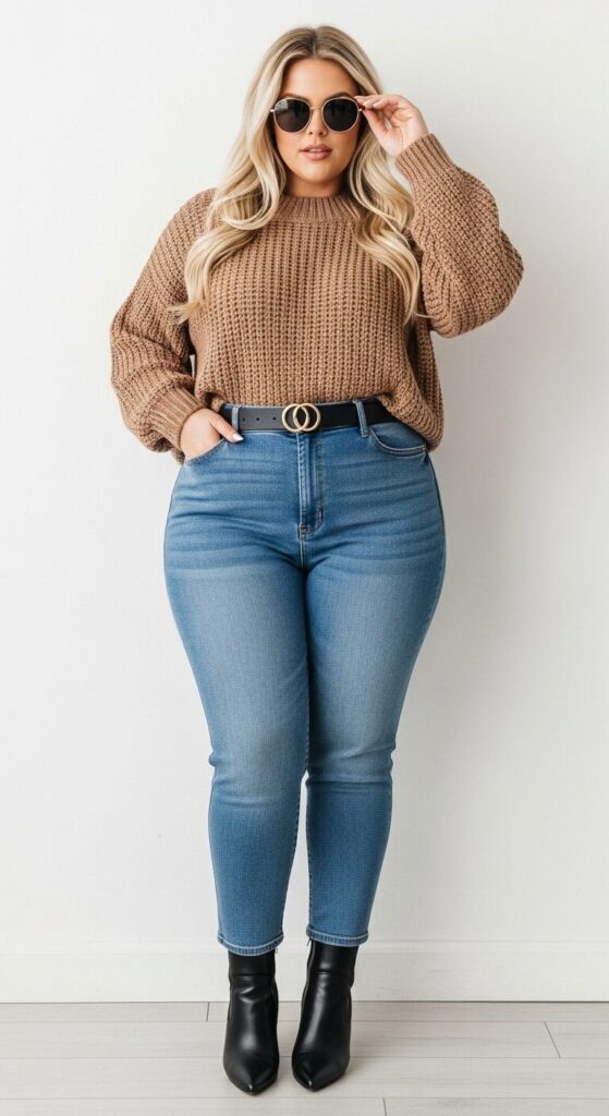 The Classic Knit Sweater & Jeans Combo