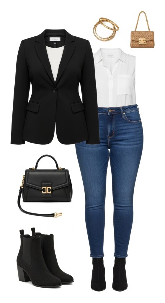 24 Plus Size Winter Business Casual Outfits: Work & Office 9 The Power Blazer Combo