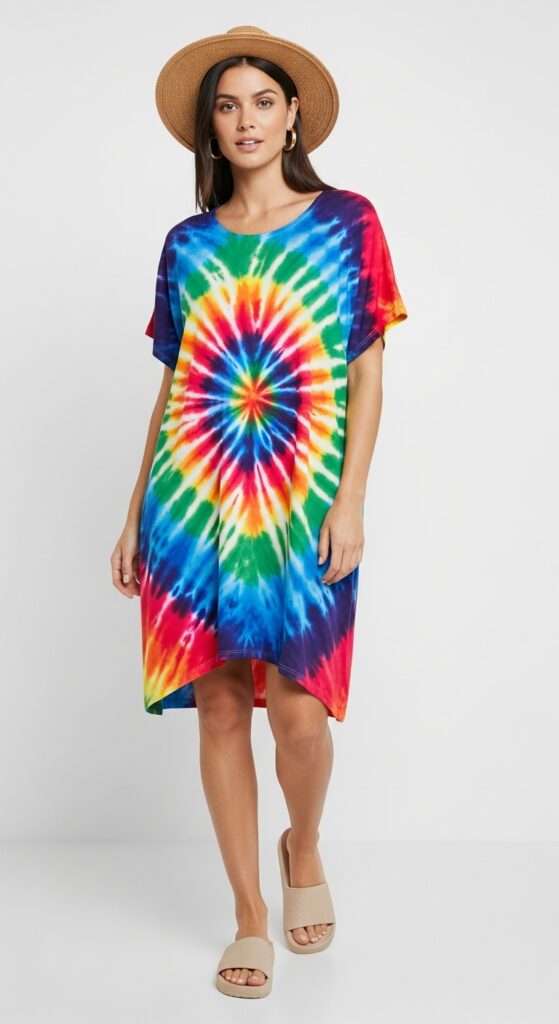 Tie-Dye Dress and Slides