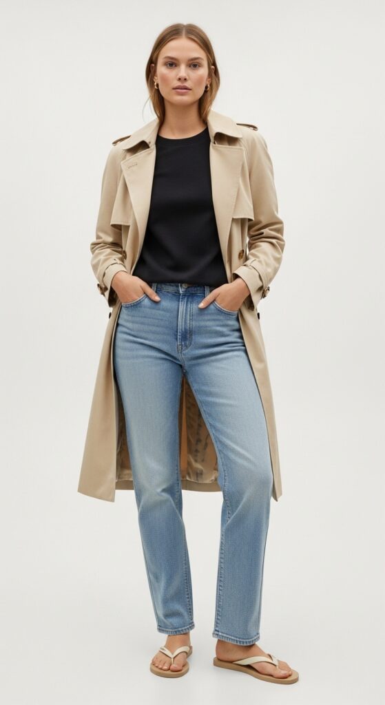 23 Spring Outfits for 2025 That Will Refresh Your Wardrobe 13 Timeless Trench Coat and Straight-Leg Jeans
