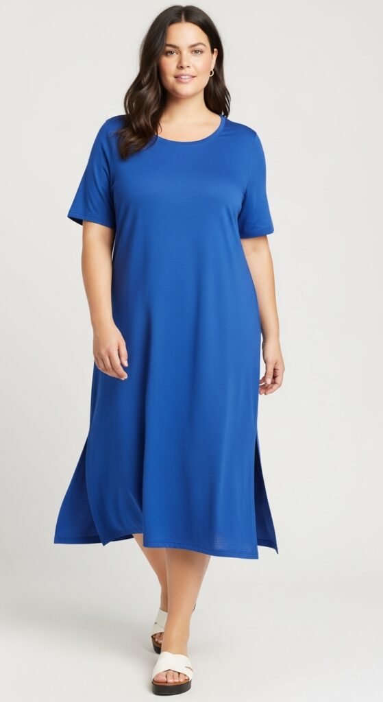 12 Plus-Size Summer Outfits That Flatter Your Curves and Tummy 7 Tunic Dress with Side Slits Flattering and Breezy