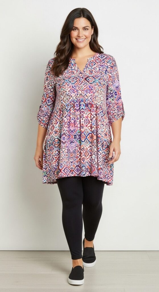 11 Stunning Plus Size Spring Break Outfits to Turn Heads 11 Tunic & Leggings