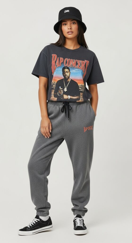 10 Rap Concert Outfit Ideas to Look Fly and Stylish 11 Vintage Band Tee and Sweatpants